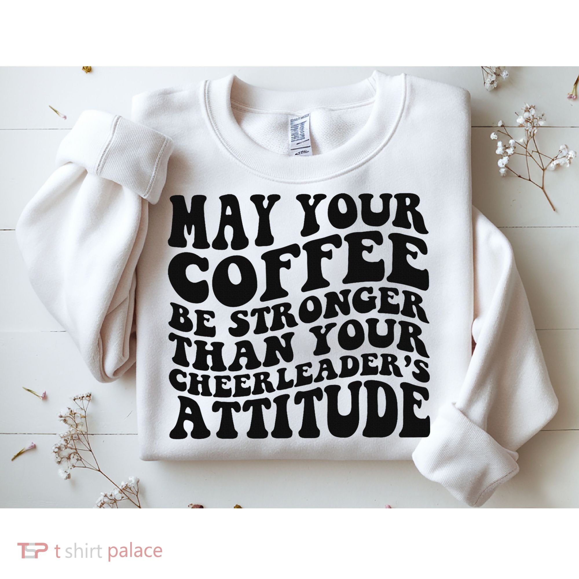 Funny Cheer Mom Coffee Saying Cheerleading Squad Mothers Day Sweatshirt