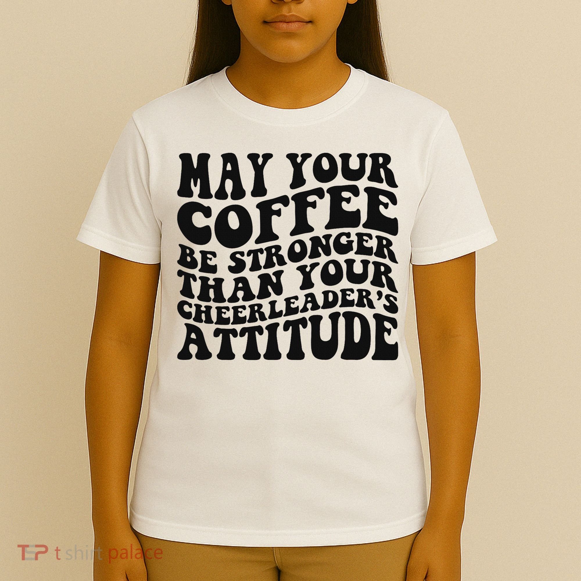 Funny Cheer Mom Coffee Saying Cheerleading Squad Mothers Day T-Shirt