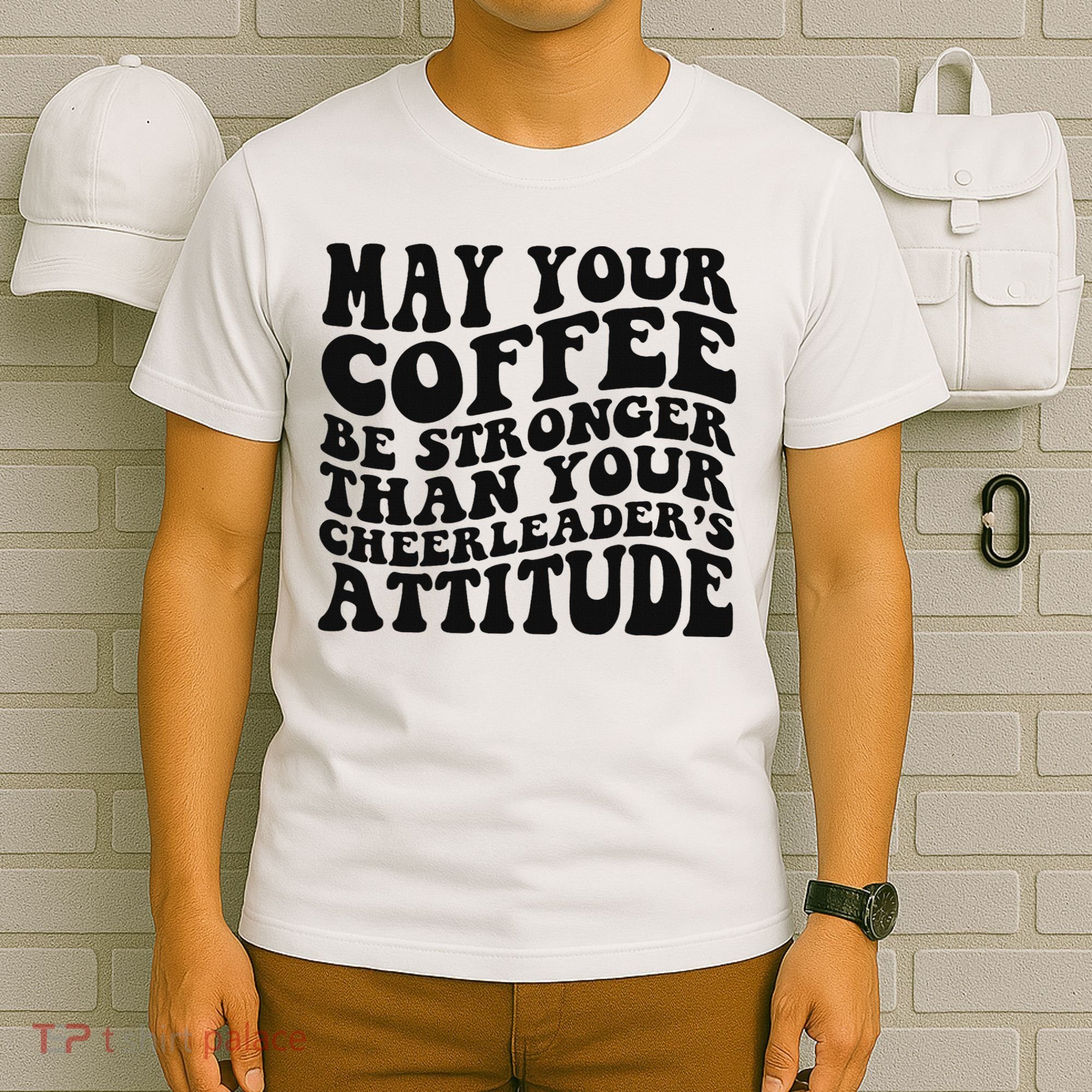 Funny Cheer Mom Coffee Saying Cheerleading Squad Mothers Day T-Shirt