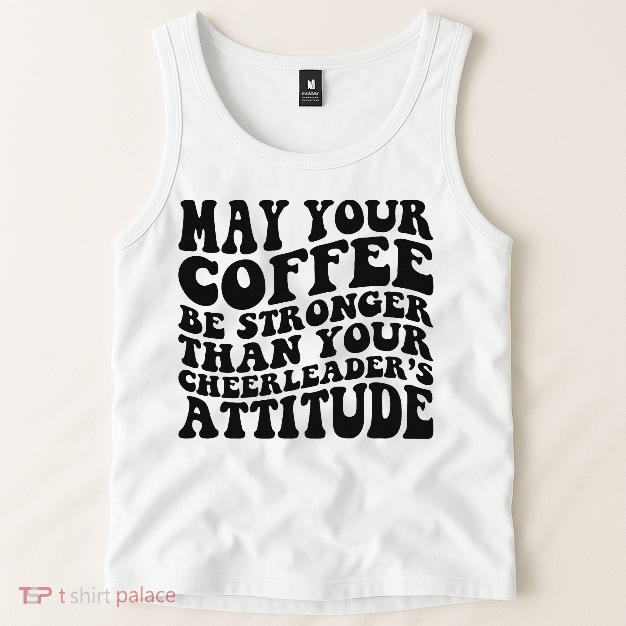 Funny Cheer Mom Coffee Saying Cheerleading Squad Mothers Day Tank Top