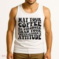 Funny Cheer Mom Coffee Saying Cheerleading Squad Mothers Day Tank Top thumb 3