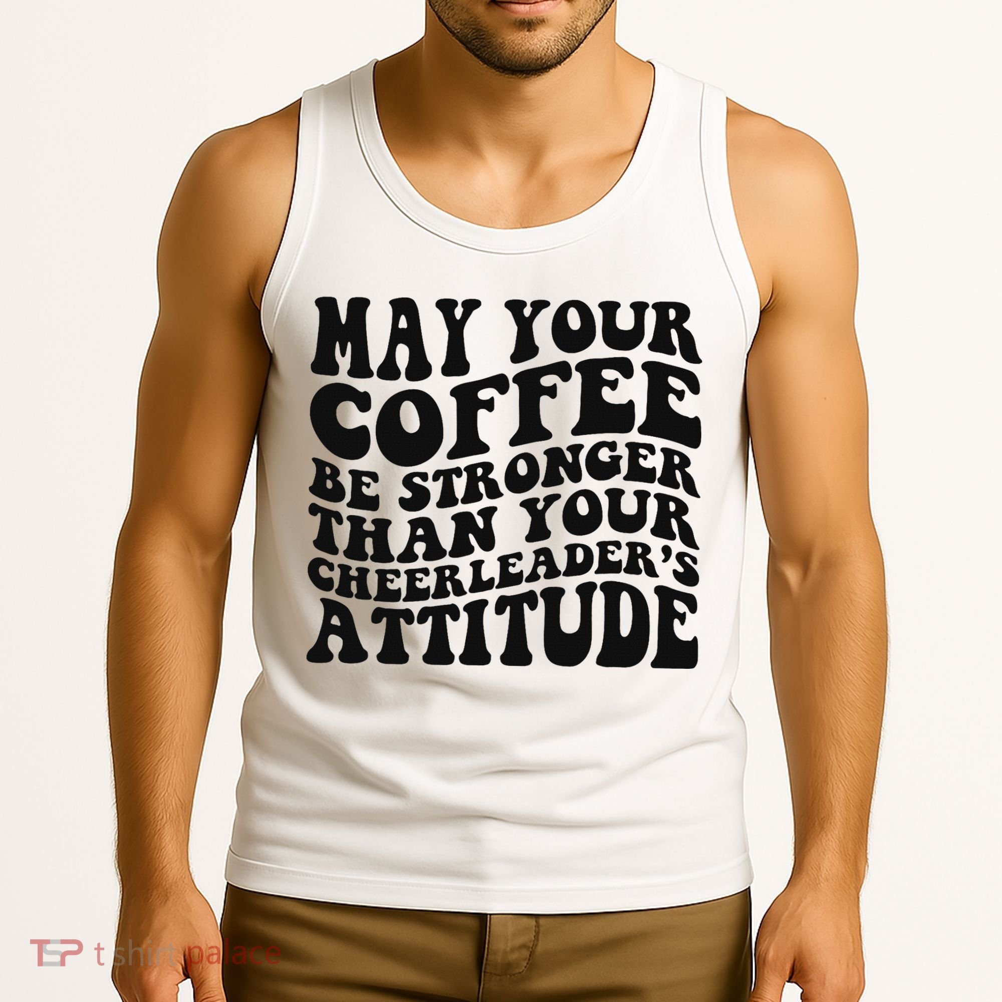 Funny Cheer Mom Coffee Saying Cheerleading Squad Mothers Day Tank Top