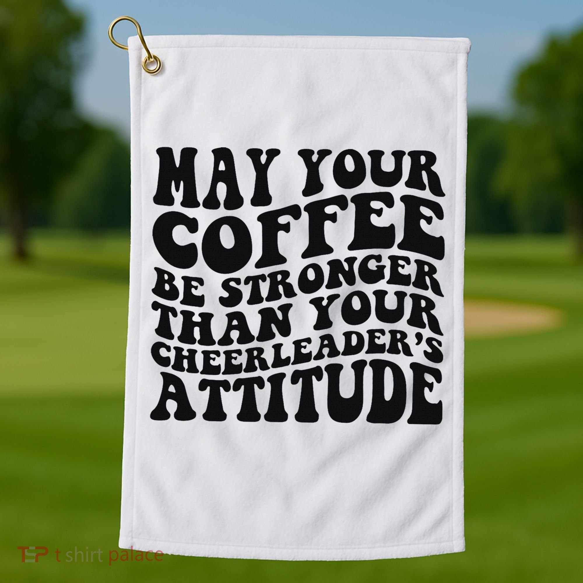 Funny Cheer Mom Coffee Saying Cheerleading Squad Mothers Day Golf Towel