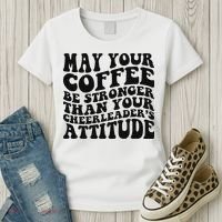 Funny Cheer Mom Coffee Saying Cheerleading Squad Mothers Day Women's T-Shirt thumb 3