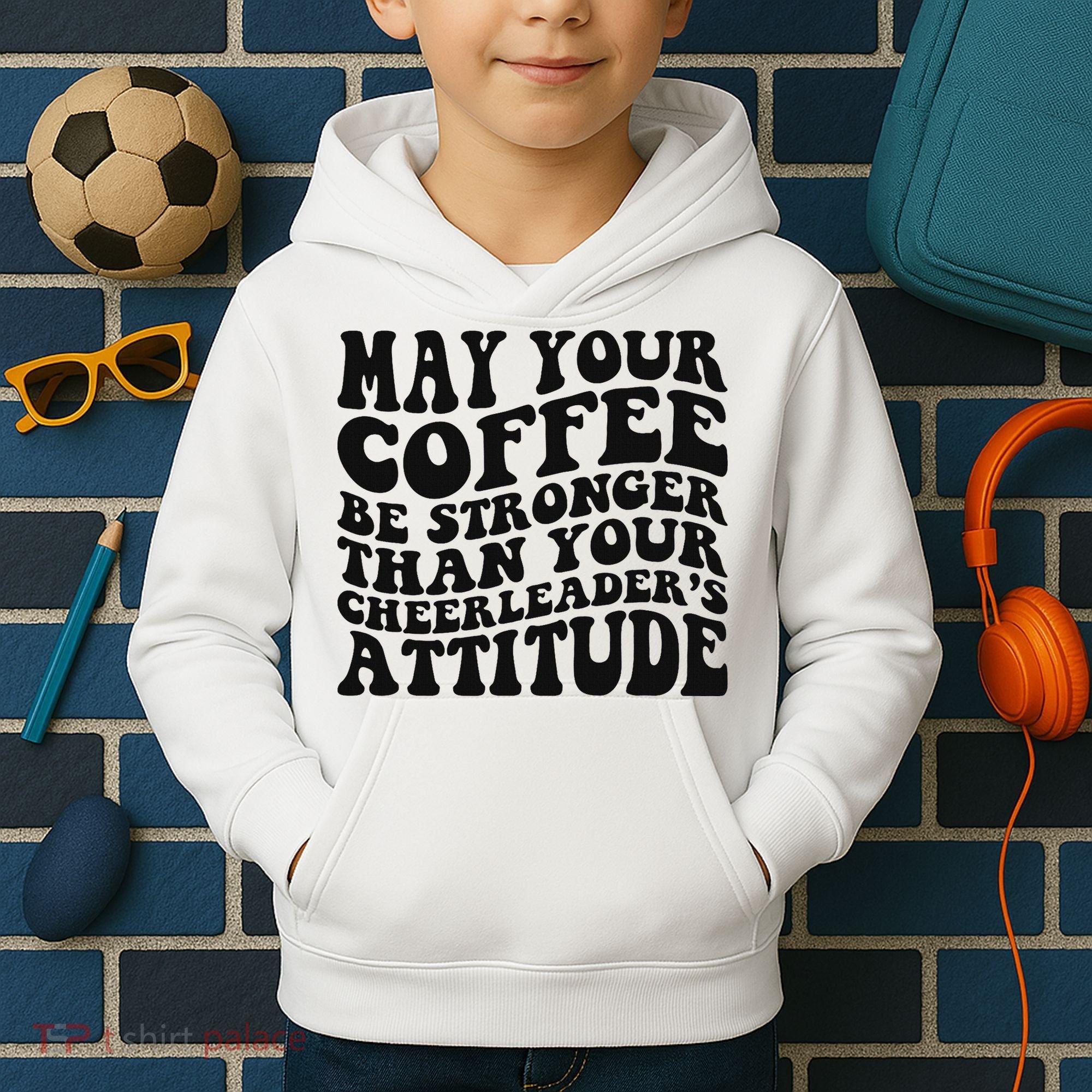 Funny Cheer Mom Coffee Saying Cheerleading Squad Mothers Day Kids Hoodie