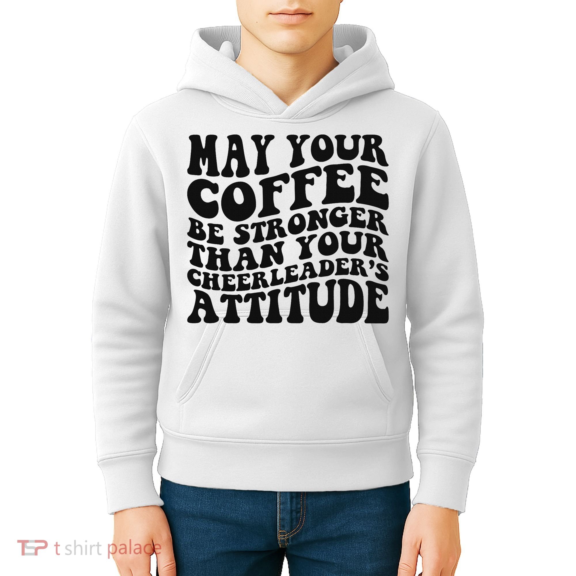 Funny Cheer Mom Coffee Saying Cheerleading Squad Mothers Day Kids Hoodie