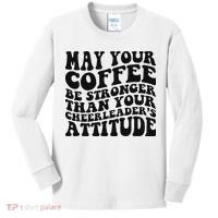 Funny Cheer Mom Coffee Saying Cheerleading Squad Mothers Day Kids Long Sleeve Shirt thumb 0