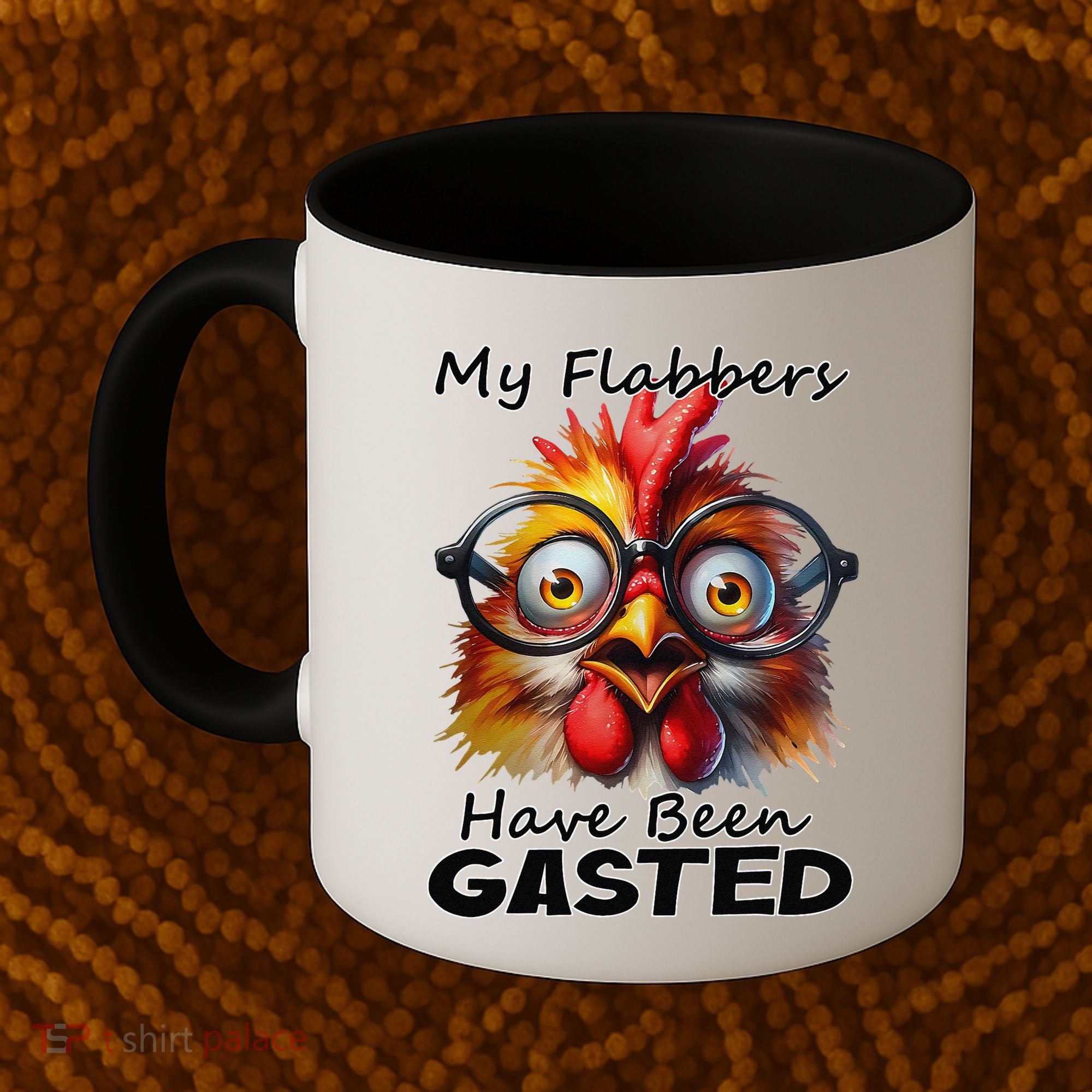 Funny Chicken My Flabbers Have Been Gasted Retro Graphic Coffee Mug