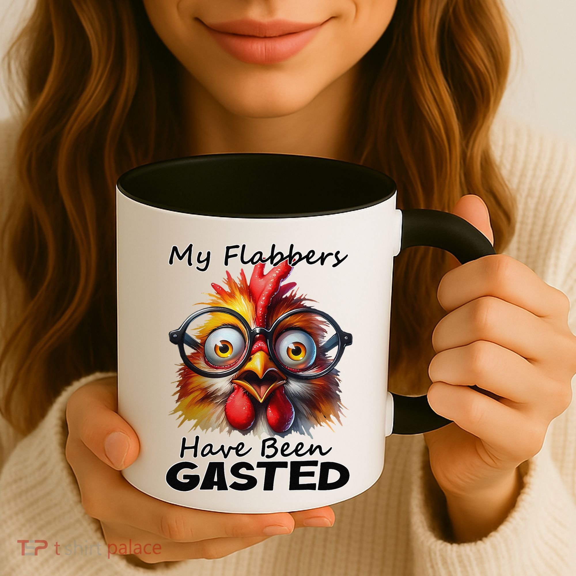 Funny Chicken My Flabbers Have Been Gasted Retro Graphic Coffee Mug