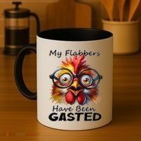 Funny Chicken My Flabbers Have Been Gasted Retro Graphic Coffee Mug thumb 4