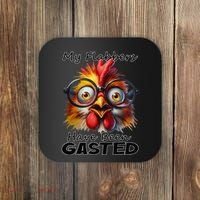Funny Chicken My Flabbers Have Been Gasted Retro Graphic Coaster thumb 0