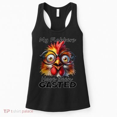Funny Chicken My Flabbers Have Been Gasted Retro Graphic Women's Tank Top