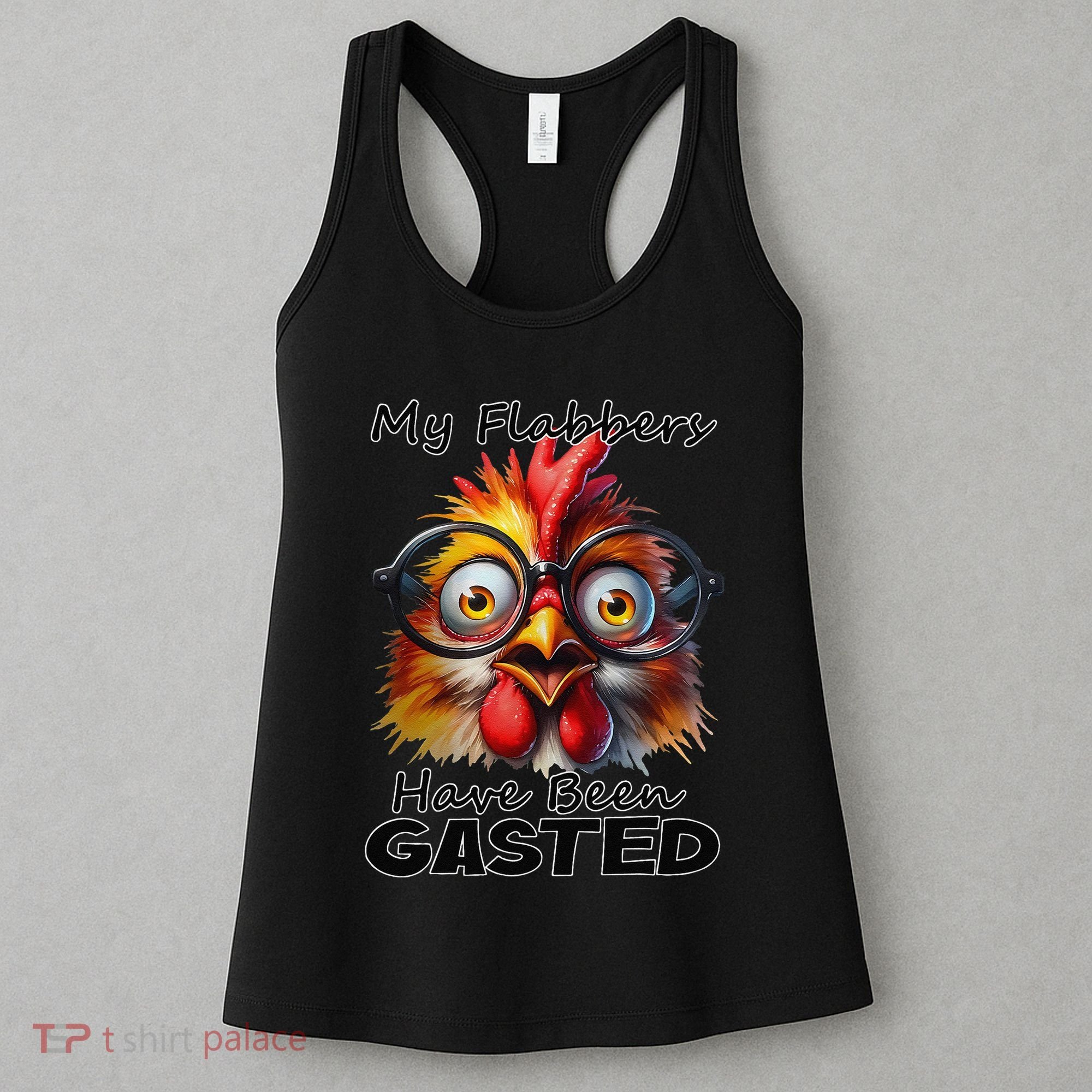 Funny Chicken My Flabbers Have Been Gasted Retro Graphic Women's Tank Top