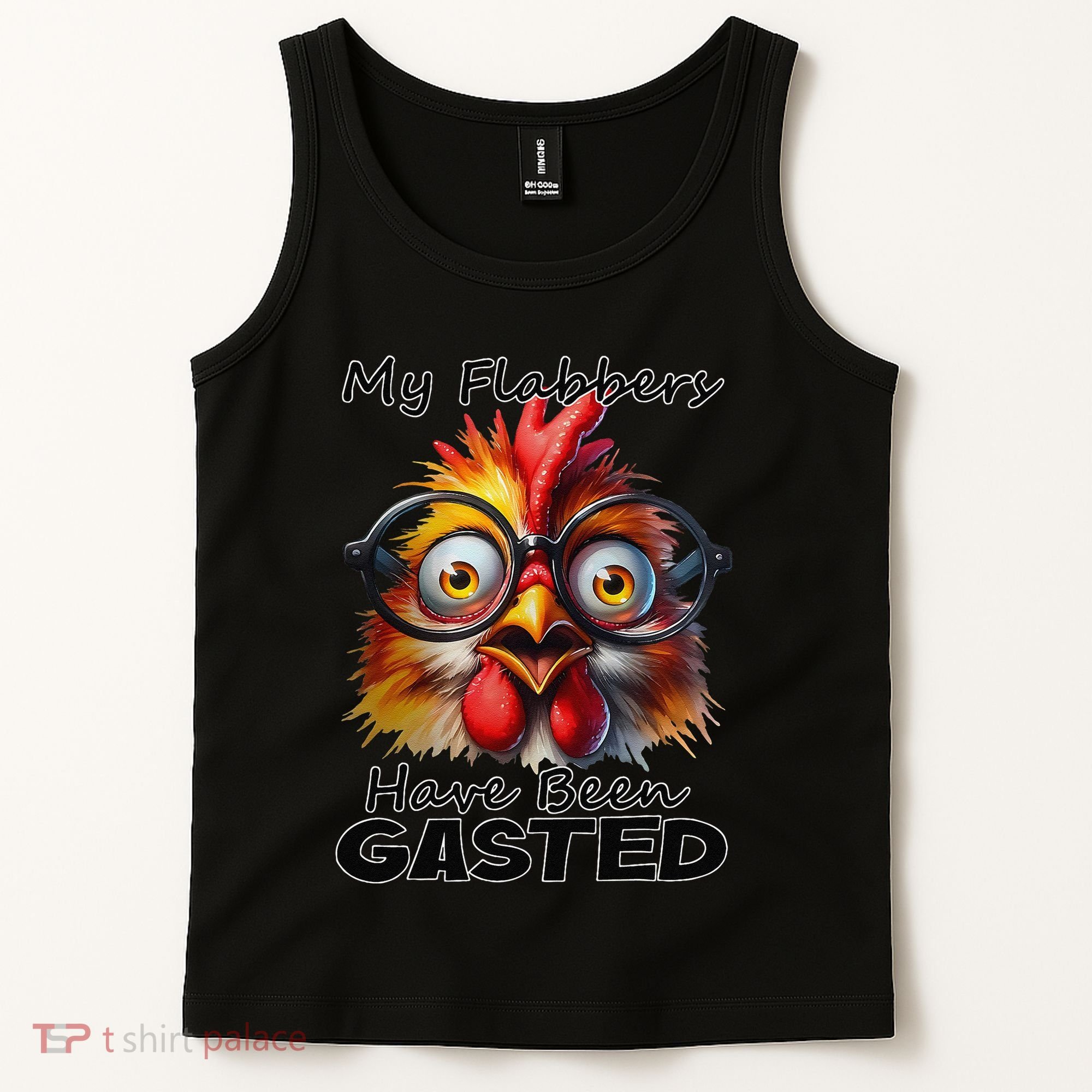 Funny Chicken My Flabbers Have Been Gasted Retro Graphic Tank Top