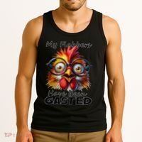 Funny Chicken My Flabbers Have Been Gasted Retro Graphic Tank Top thumb 3