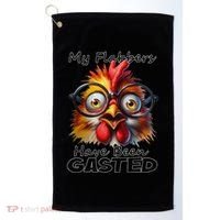 Funny Chicken My Flabbers Have Been Gasted Retro Graphic Golf Towel thumb 0