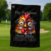 Funny Chicken My Flabbers Have Been Gasted Retro Graphic Golf Towel thumb 1