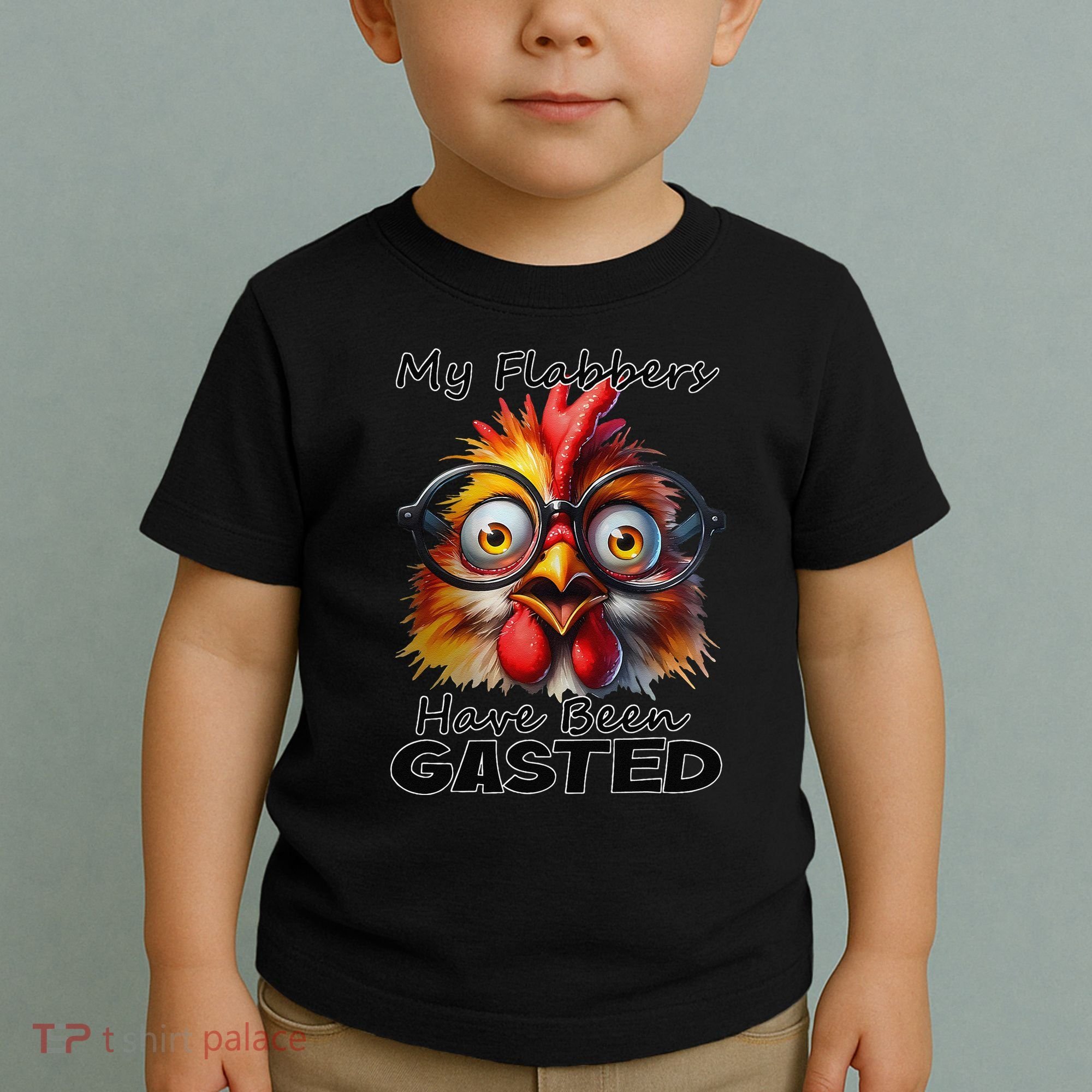 Funny Chicken My Flabbers Have Been Gasted Retro Graphic Toddler T-Shirt