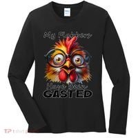 Funny Chicken My Flabbers Have Been Gasted Retro Graphic Women's Long Sleeve Shirt thumb 0