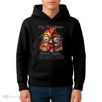 Funny Chicken My Flabbers Have Been Gasted Retro Graphic Kids Hoodie thumb 4