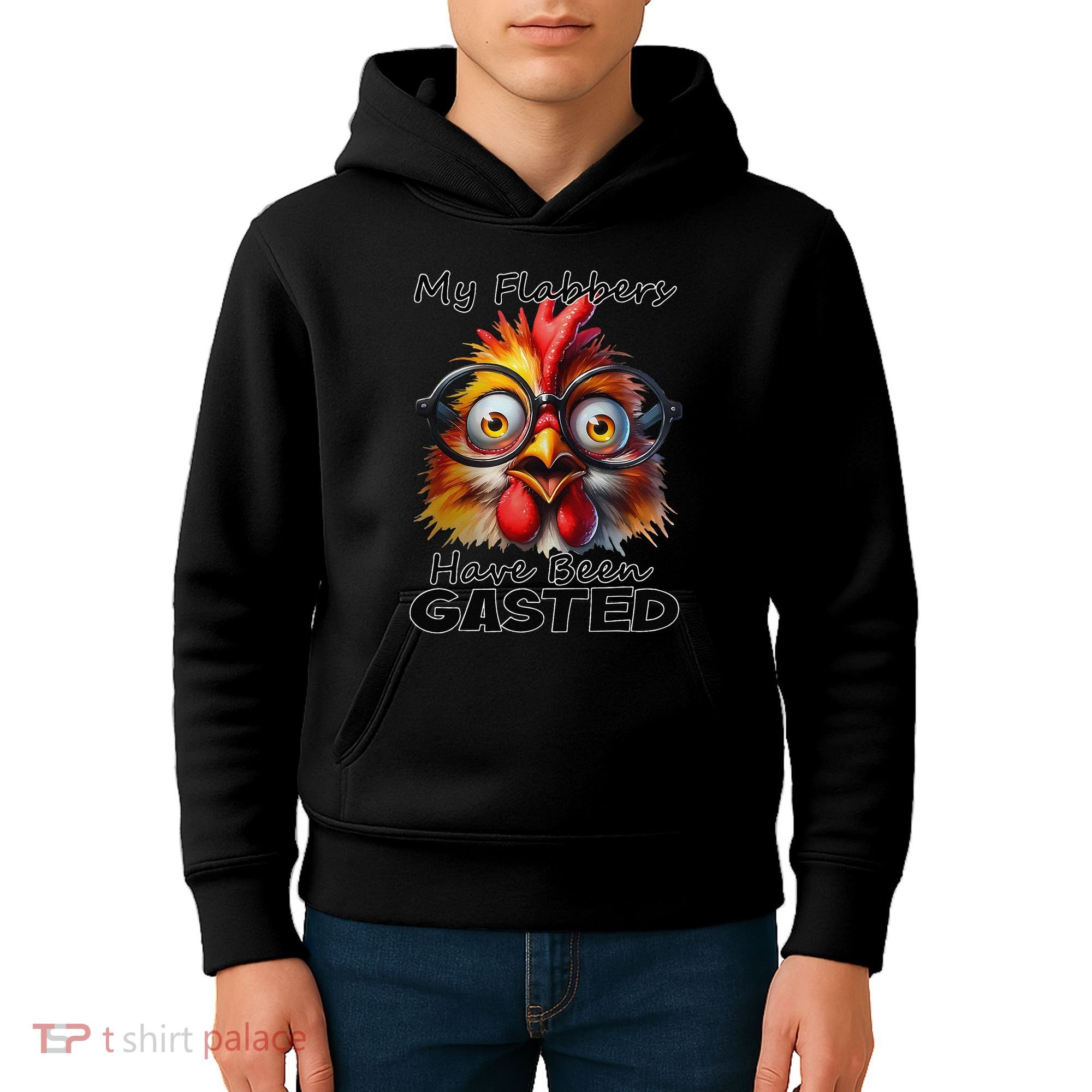 Funny Chicken My Flabbers Have Been Gasted Retro Graphic Kids Hoodie