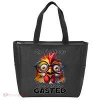 Funny Chicken My Flabbers Have Been Gasted Retro Graphic Tote Bag thumb 0