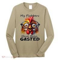 Funny Chicken My Flabbers Have Been Gasted Retro Graphic Long Sleeve Shirt thumb 0
