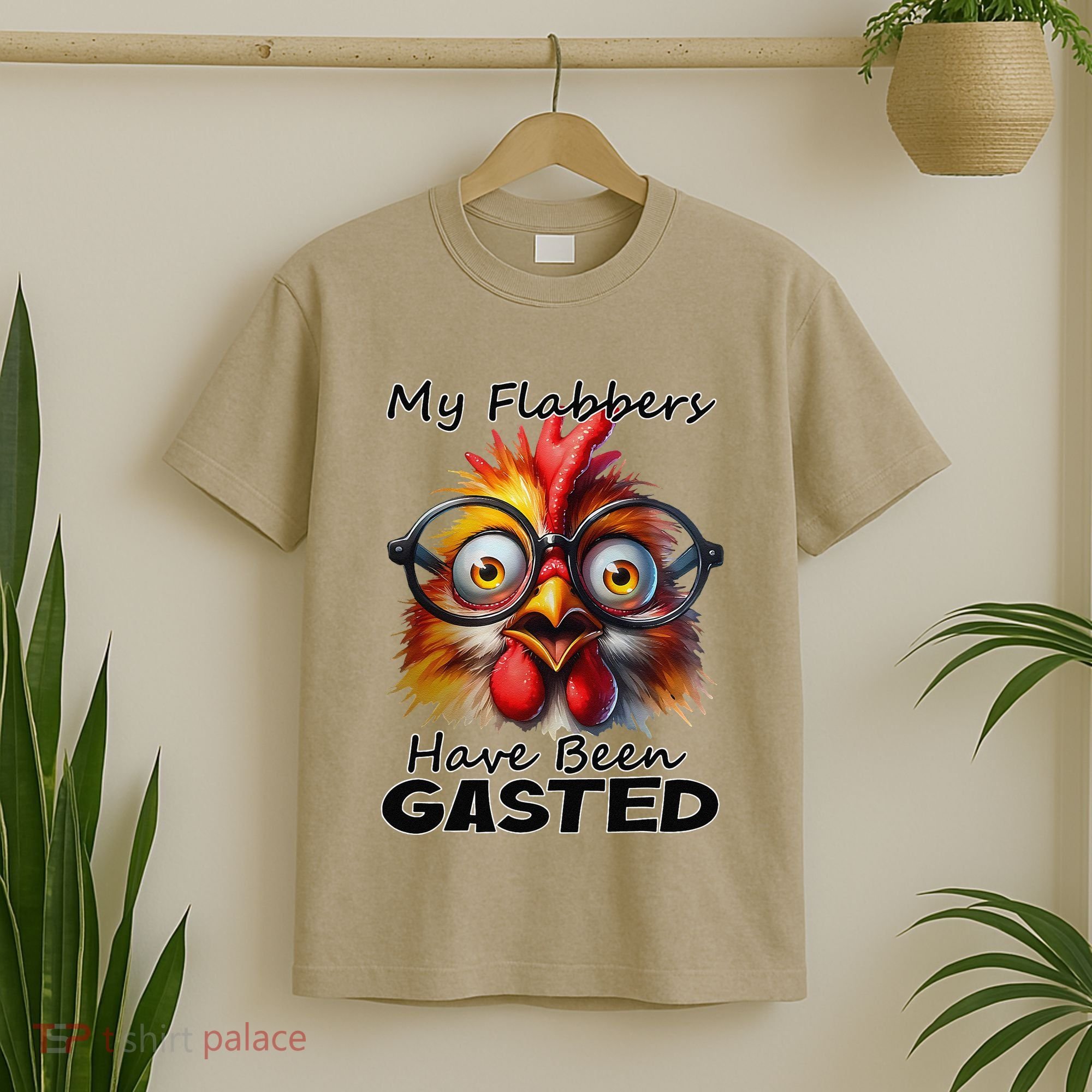 Funny Chicken My Flabbers Have Been Gasted Retro Graphic T-Shirt