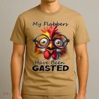 Funny Chicken My Flabbers Have Been Gasted Retro Graphic T-Shirt thumb 3