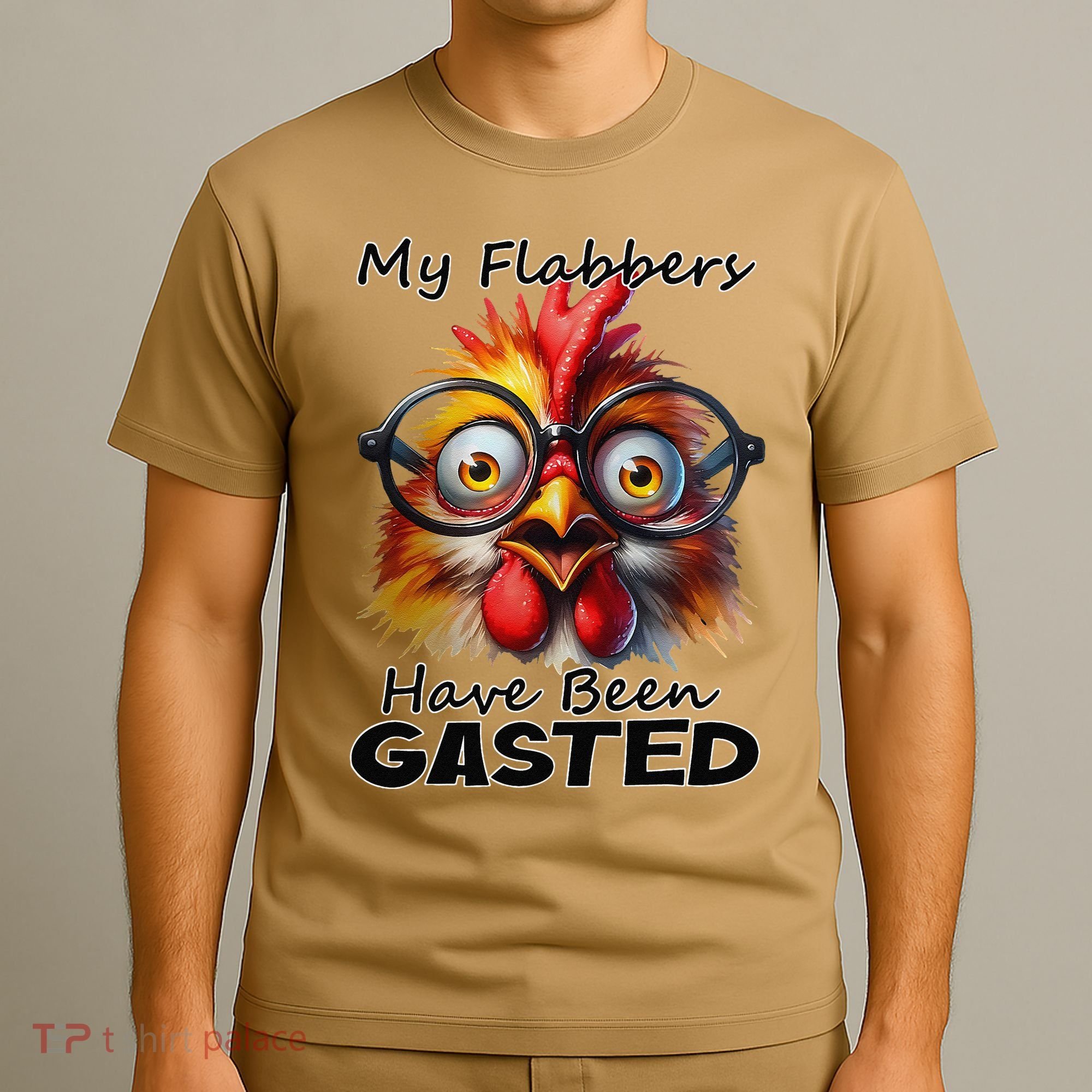 Funny Chicken My Flabbers Have Been Gasted Retro Graphic T-Shirt
