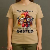 Funny Chicken My Flabbers Have Been Gasted Retro Graphic T-Shirt thumb 4