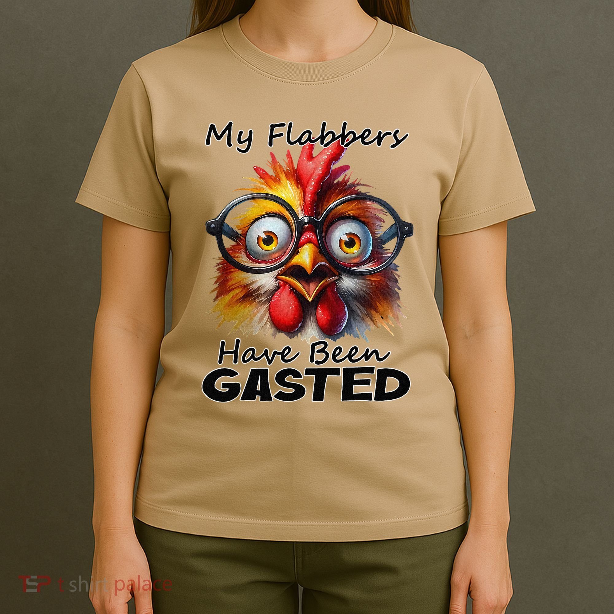 Funny Chicken My Flabbers Have Been Gasted Retro Graphic T-Shirt