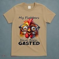 Funny Chicken My Flabbers Have Been Gasted Retro Graphic T-Shirt thumb 5