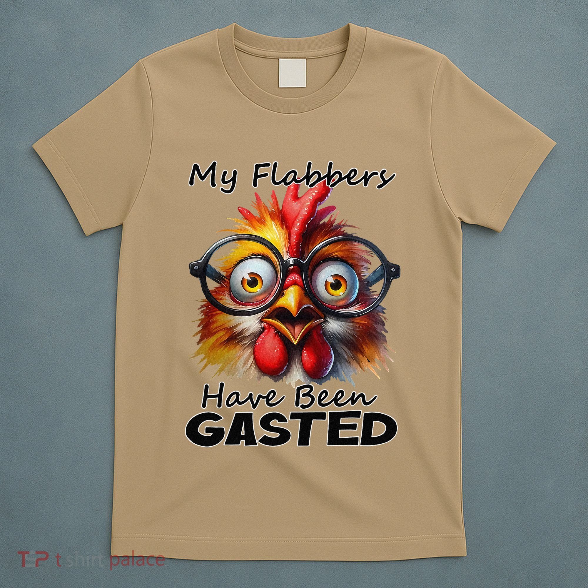 Funny Chicken My Flabbers Have Been Gasted Retro Graphic T-Shirt