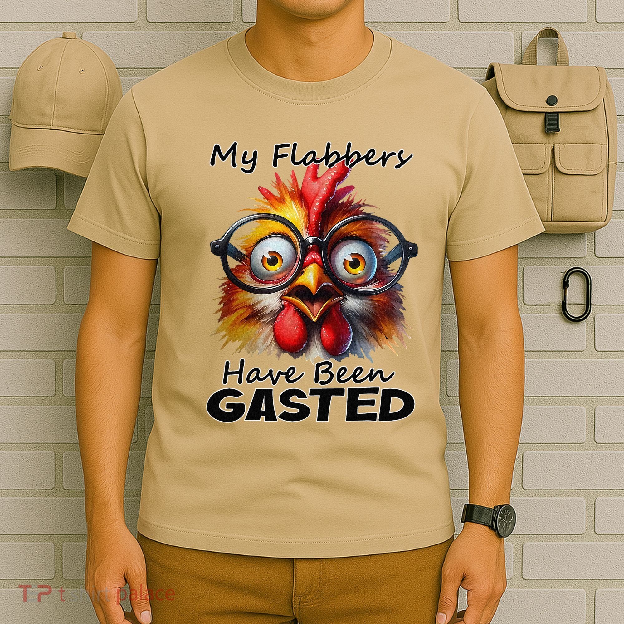 Funny Chicken My Flabbers Have Been Gasted Retro Graphic T-Shirt