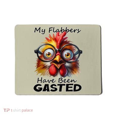 Funny Chicken My Flabbers Have Been Gasted Retro Graphic Mousepad