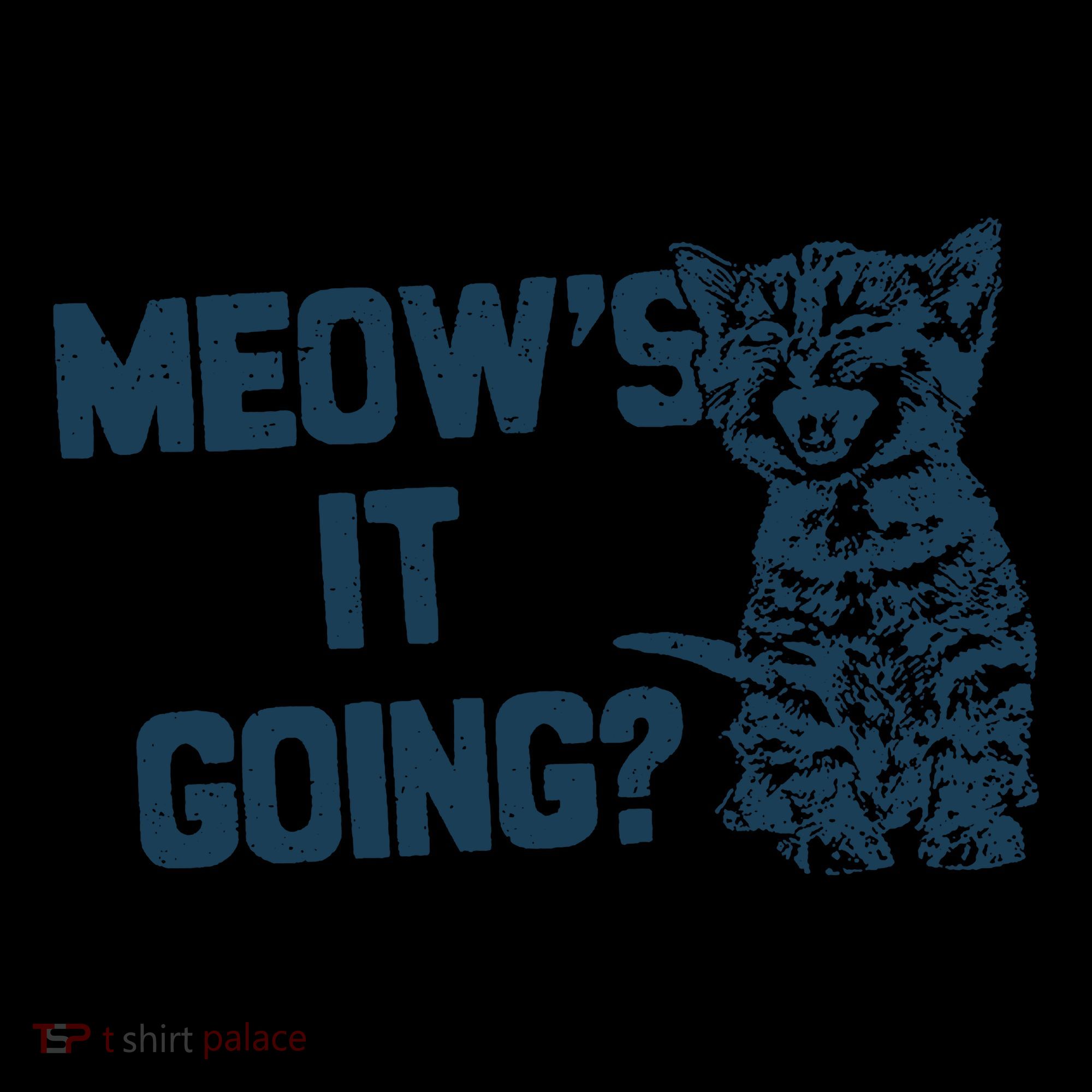 Funny Cat MeowS It Going Cute Cat Pun Coaster