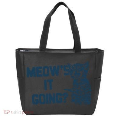 Funny Cat MeowS It Going Cute Cat Pun Tote Bag