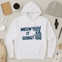 Funny Cat MeowS It Going Cute Cat Pun Hoodie thumb 3