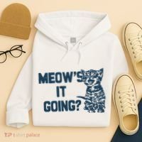 Funny Cat MeowS It Going Cute Cat Pun Hoodie thumb 4