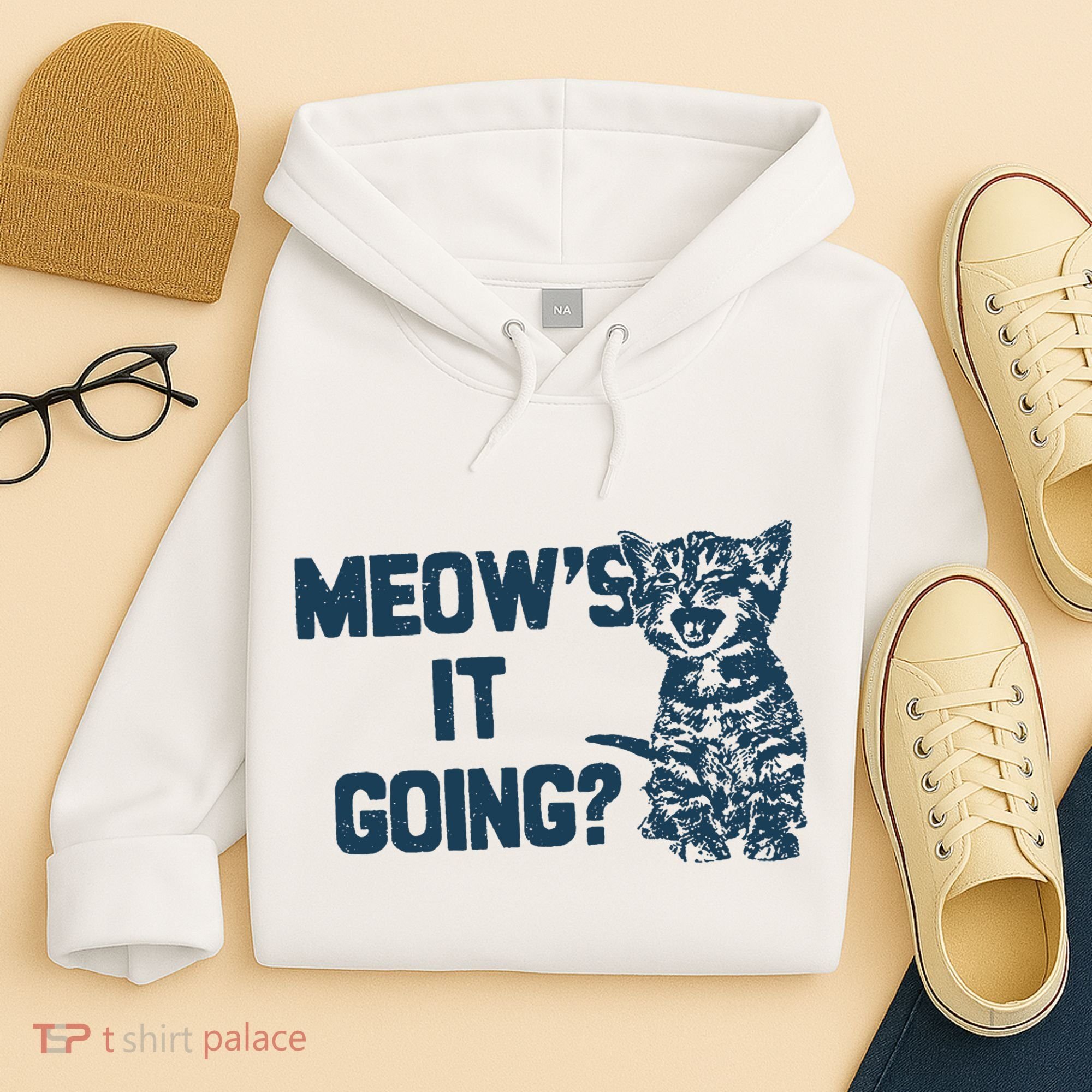 Funny Cat MeowS It Going Cute Cat Pun Hoodie