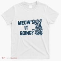 Funny Cat MeowS It Going Cute Cat Pun T-Shirt thumb 0