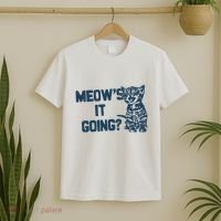 Funny Cat MeowS It Going Cute Cat Pun T-Shirt thumb 2