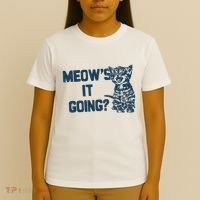 Funny Cat MeowS It Going Cute Cat Pun T-Shirt thumb 4