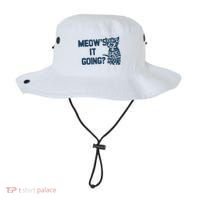 Funny Cat MeowS It Going Cute Cat Pun Bucket Hat thumb 0