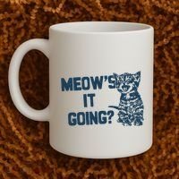 Funny Cat MeowS It Going Cute Cat Pun Coffee Mug thumb 2