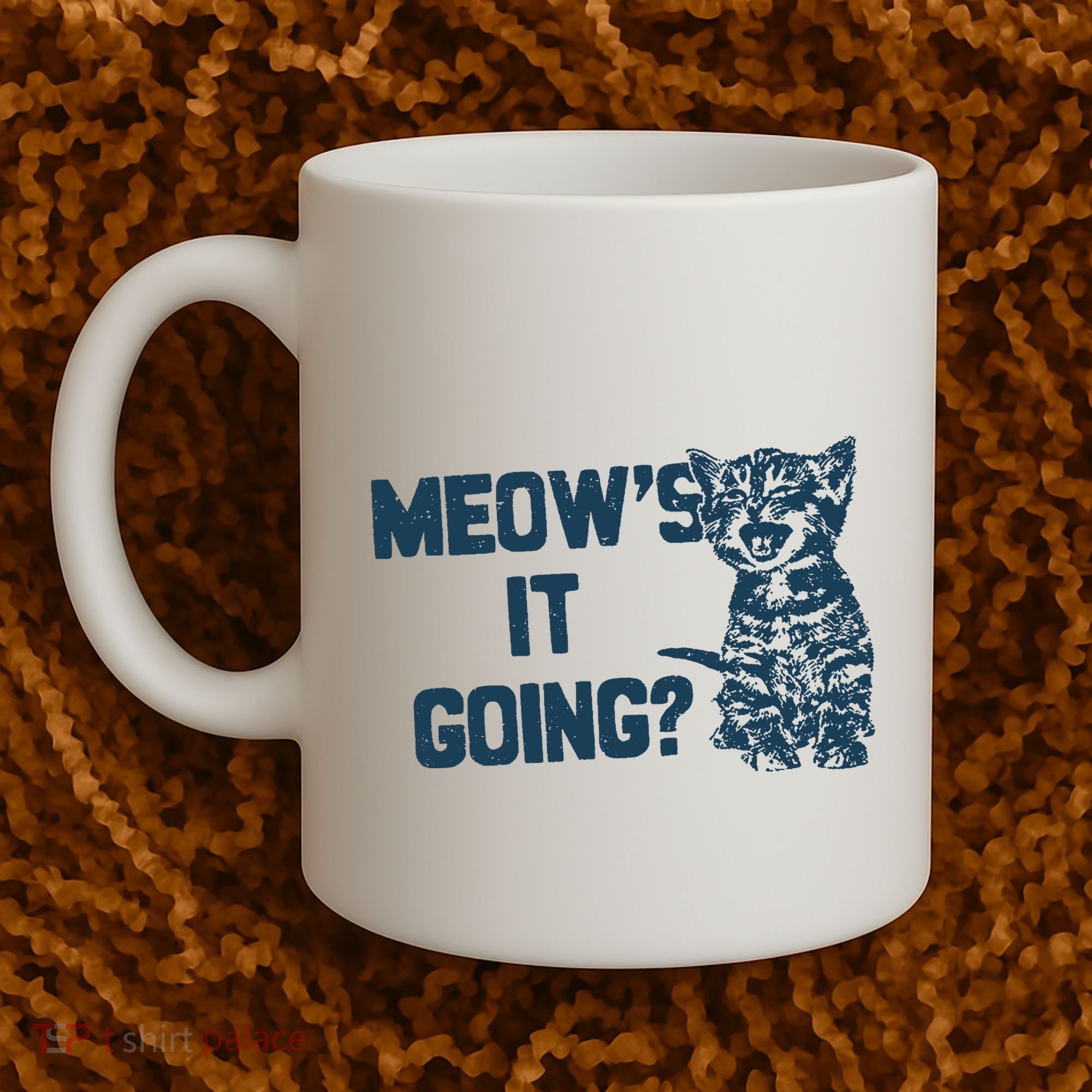 Funny Cat MeowS It Going Cute Cat Pun Coffee Mug
