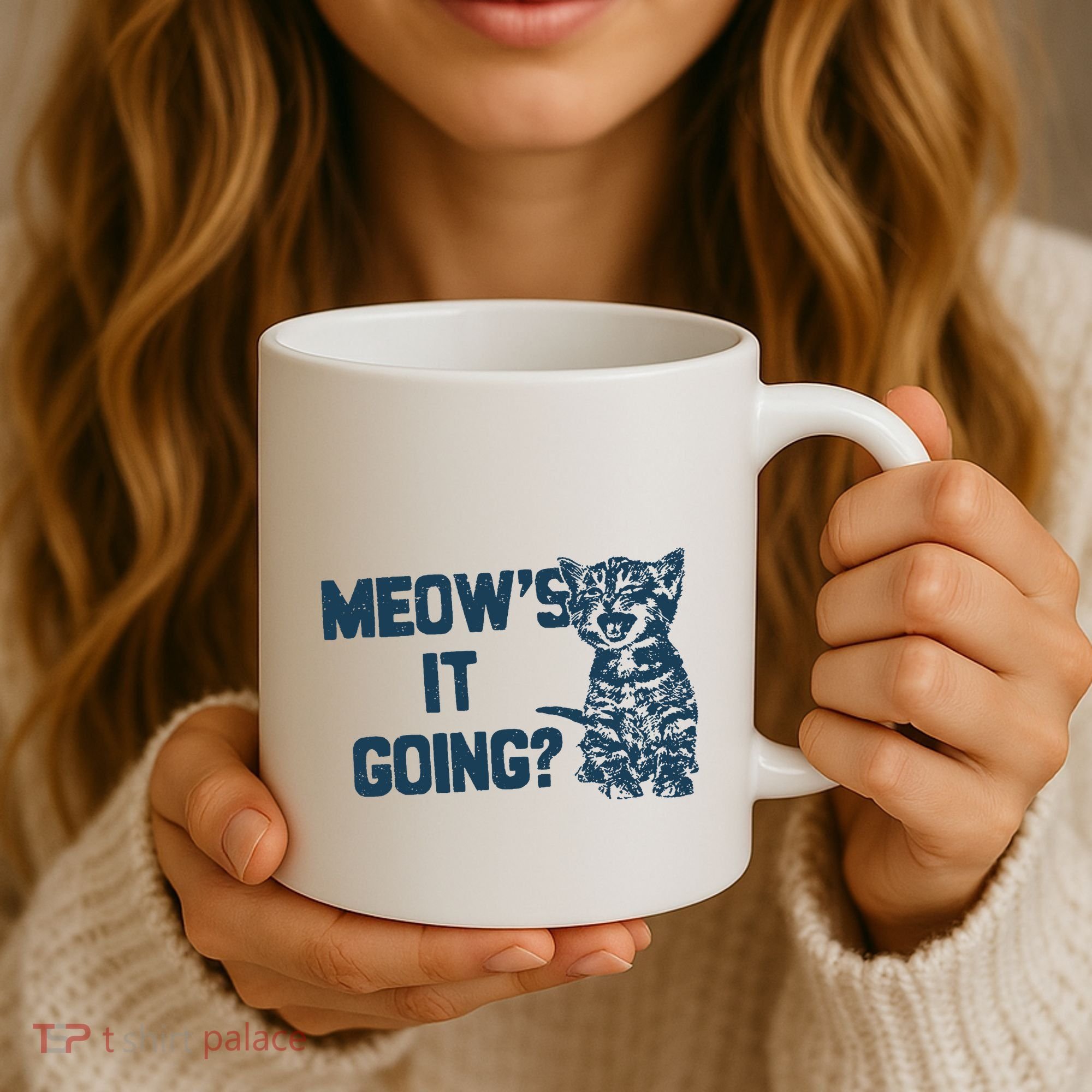 Funny Cat MeowS It Going Cute Cat Pun Coffee Mug