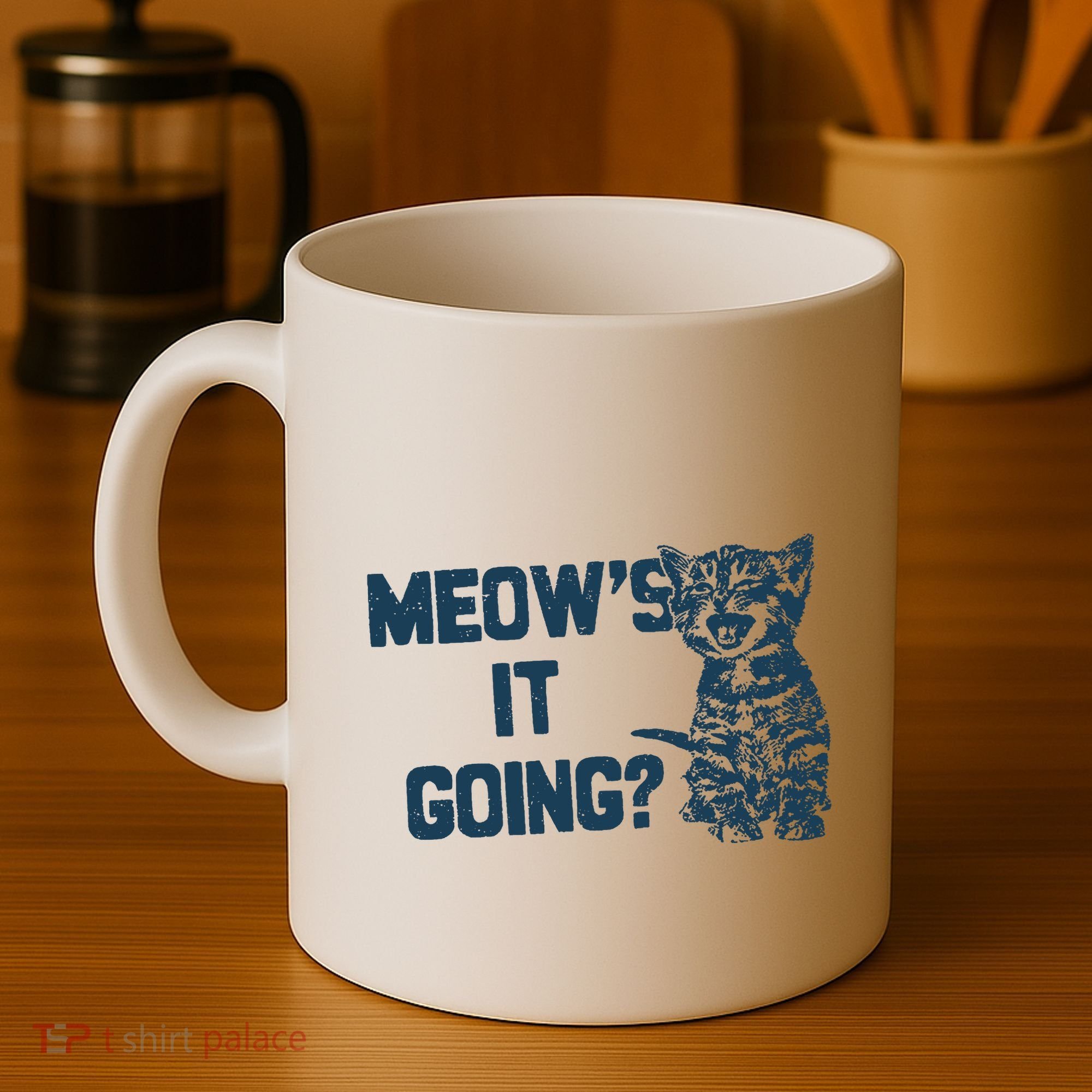 Funny Cat MeowS It Going Cute Cat Pun Coffee Mug