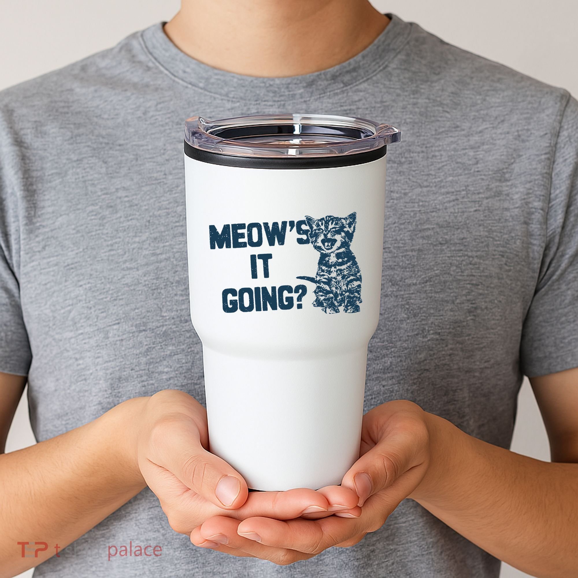 Funny Cat MeowS It Going Cute Cat Pun Tumbler